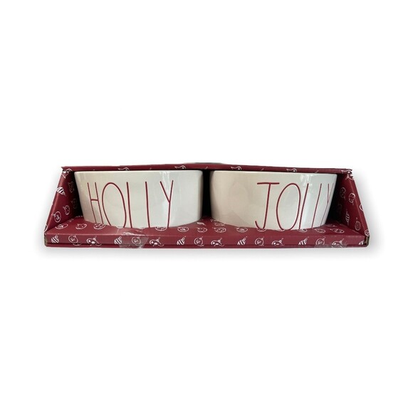 Rae Dunn | Dog | Rae Dunn Holiday Pet Bowls Jolly Joy  Rae Dunn Holiday Pet Bowls JOLLY & JOY Christmas Multipurpose HTF Red Lettering